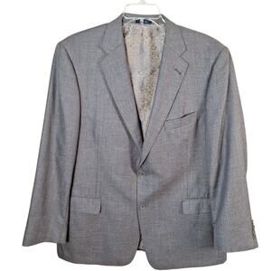 Turnbury Gray Silk Wool Sport Coat Blazer Jacket 2 Button Men Size 46R